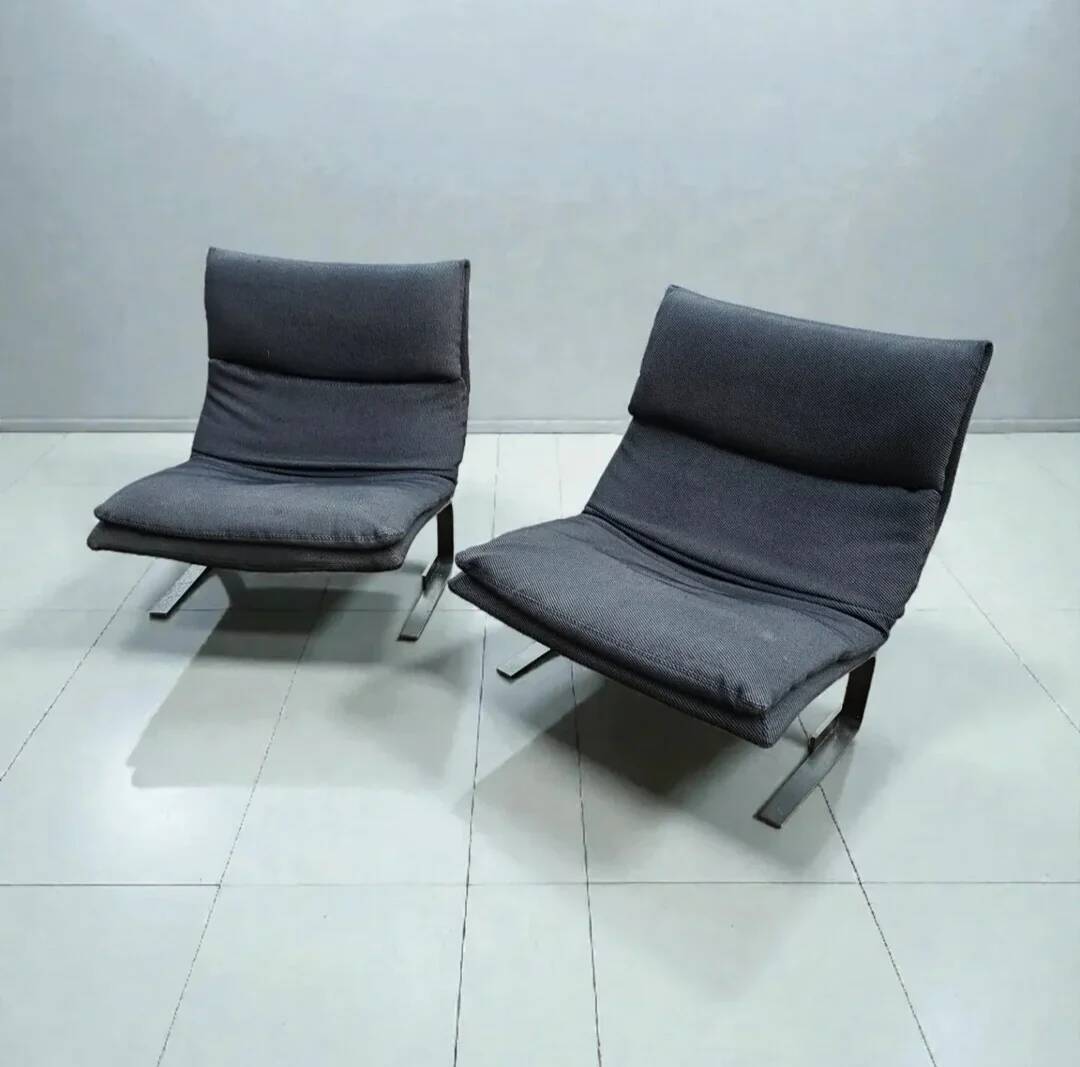 Chaises longues Onda Wave en design italien vintage par Giovanni Offredi / Saporiti des années 1980