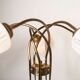 Lustre 5 branches laiton opaline 1960 enroulée