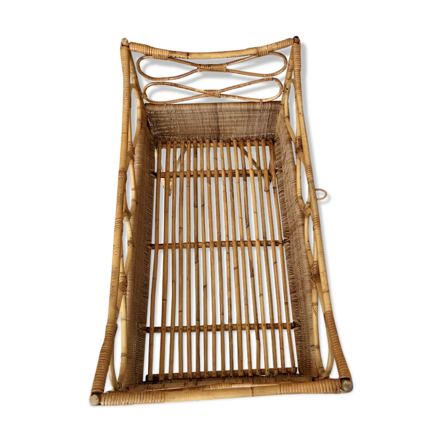 Vintage cradle rattan and wicker