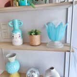 Adorable lampe a poser en verre vintage