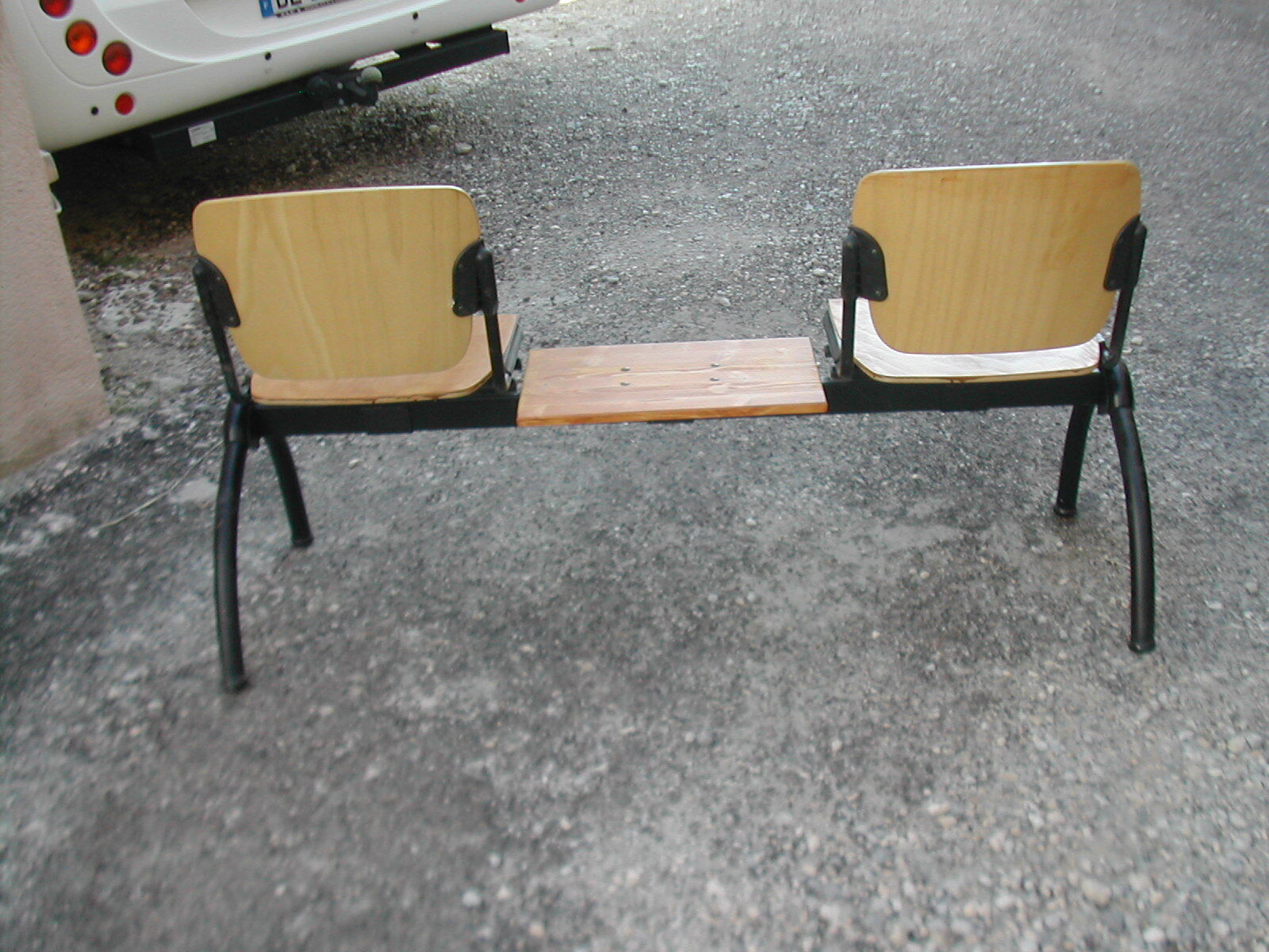 Old restored reception bench