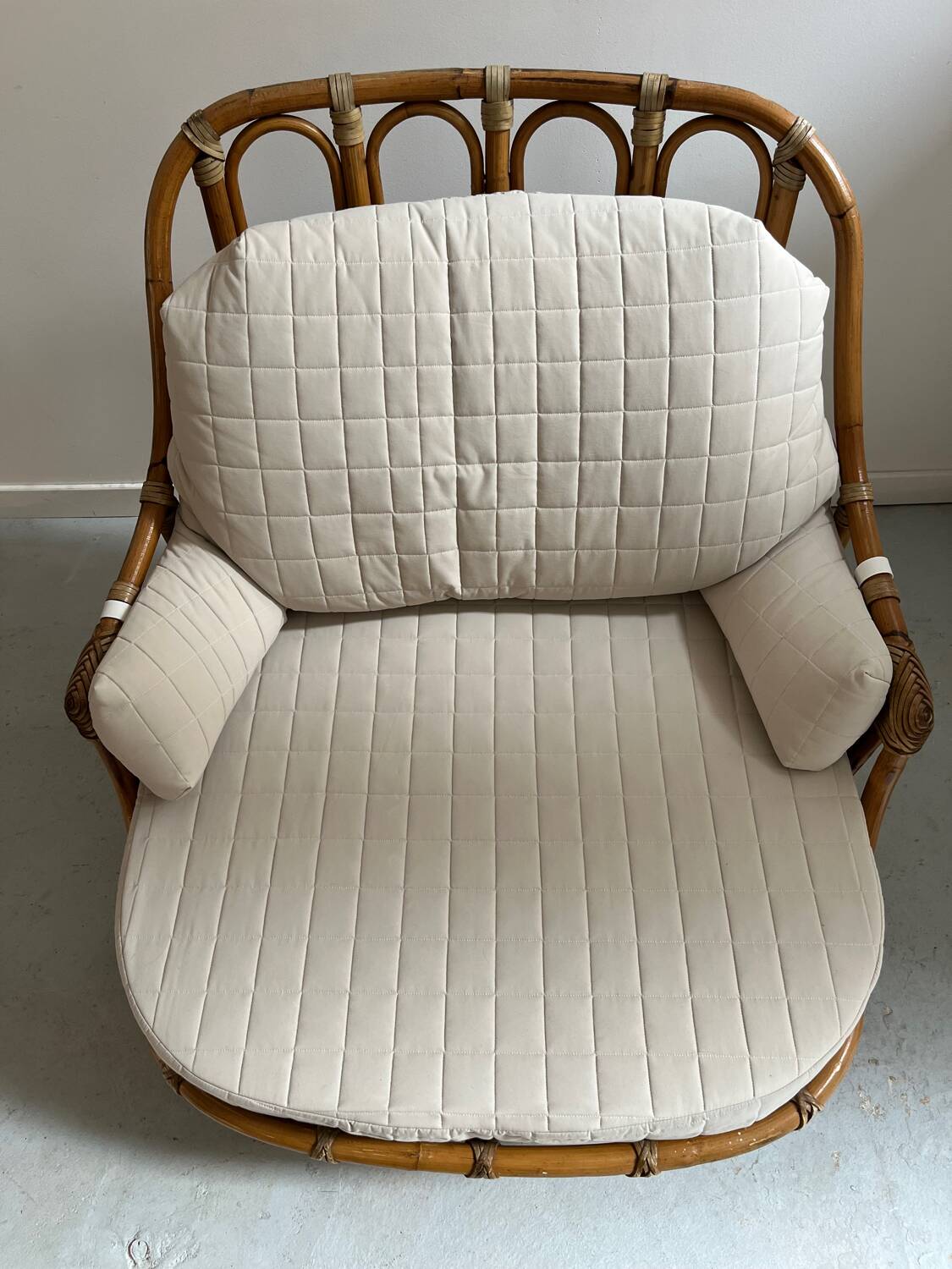 Pair of Roche Bobois rattan armchairs