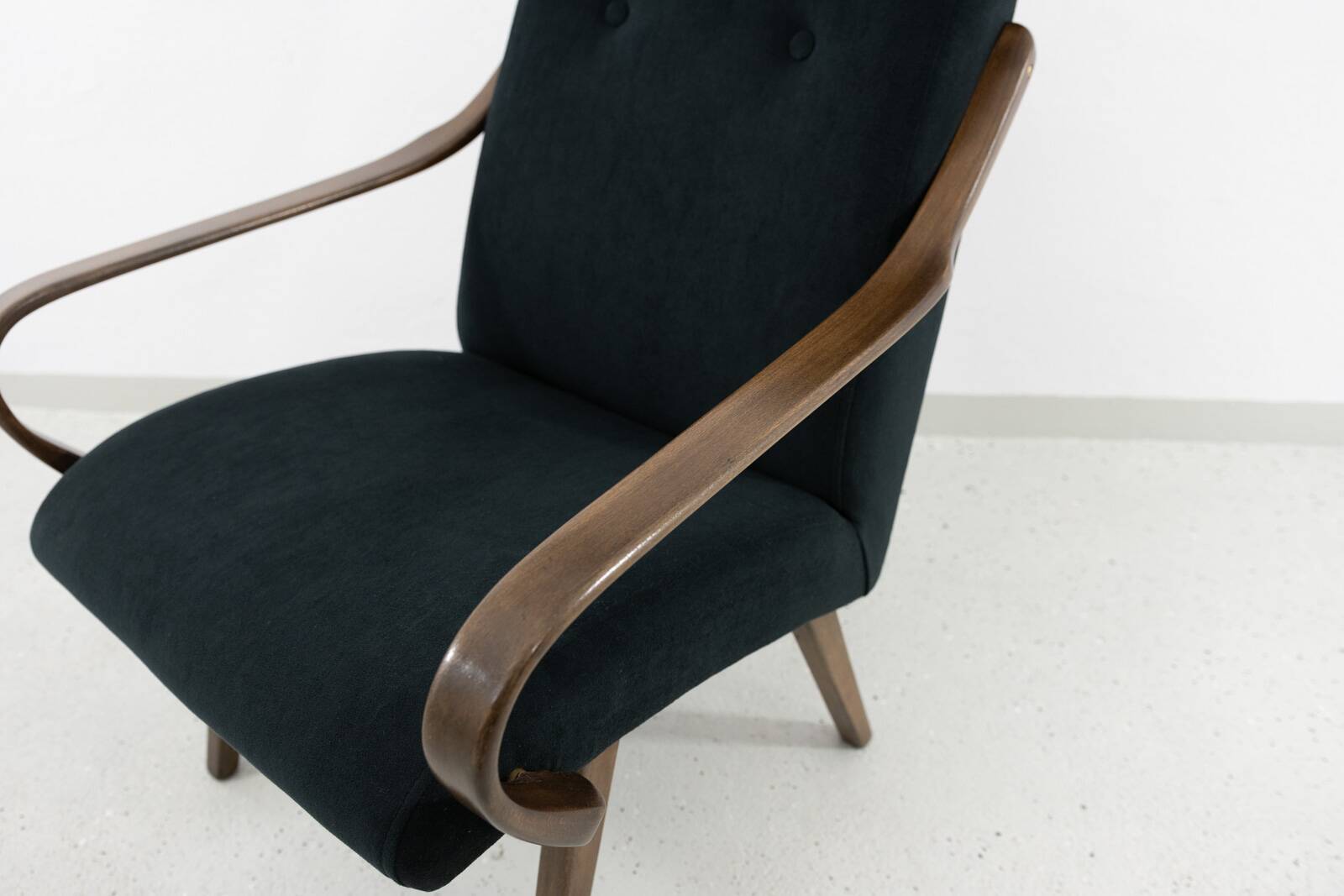Black armchair by Jaroslav Šmídek for TON, Czechoslovakia, 1960's