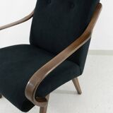 Black armchair by Jaroslav Šmídek for TON, Czechoslovakia, 1960's