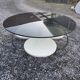 Table basse en verre fumé pied chromé des années 70