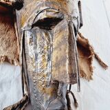 African mask from Mali from the N'Tomo tribe of Marka covered in chiseled brass