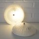 Set of 2 vintage hand blown ice glass wall sconces / pair of flush mount ceiling lights