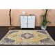 1970s Vintage Turkish Oushak Handmade Wool Cotton Brown Area Rug 135x238