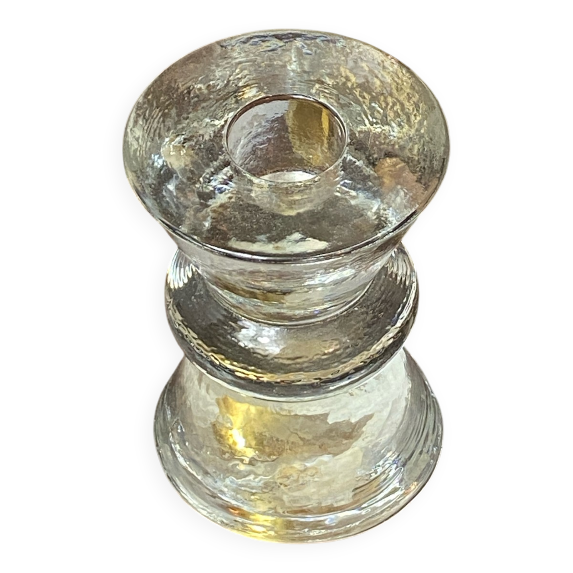 Molded glass candle holder