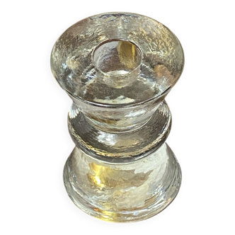Bougeoir en verre moulé
