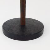 Modern Chandelier by Carl Aubock in Walnut and Leather, Austria, 1950s