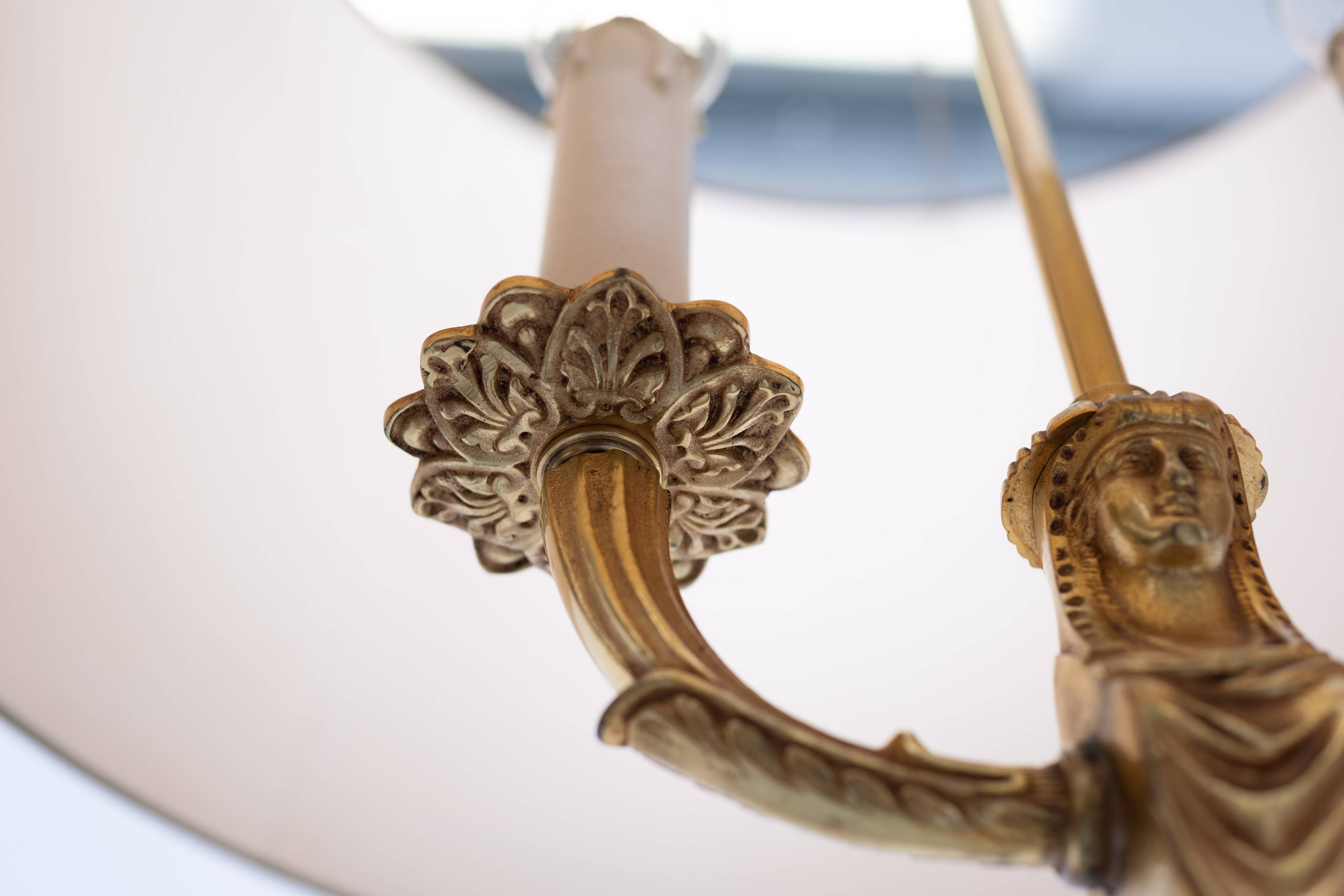 Lampadaire Empire en bronze doré, France, années 1950