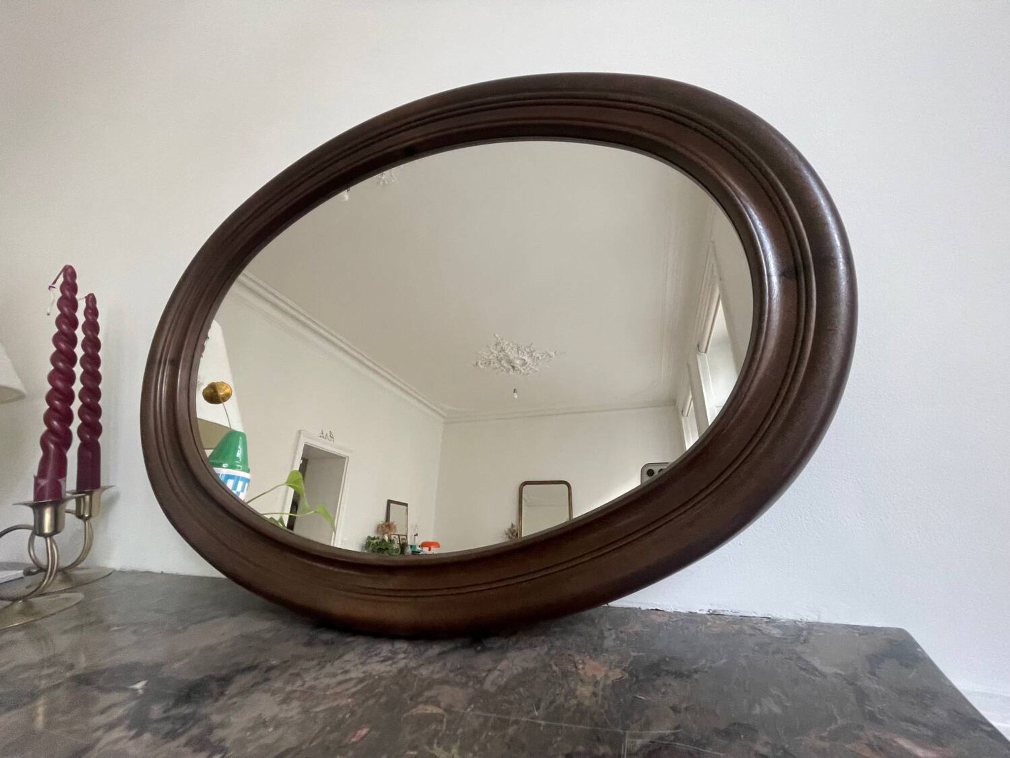 Syla vintage oval mirror