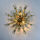 Sun-shaped ceiling or wall light by Oscar Torlasco for StilKronen, cut Murano glass, Italy, 1970s