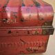 Old metal and brass travel trunk from the Indian Railway