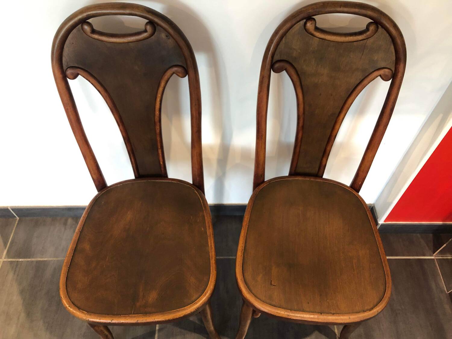 Paire de chaises bistrot Fischel années 1900