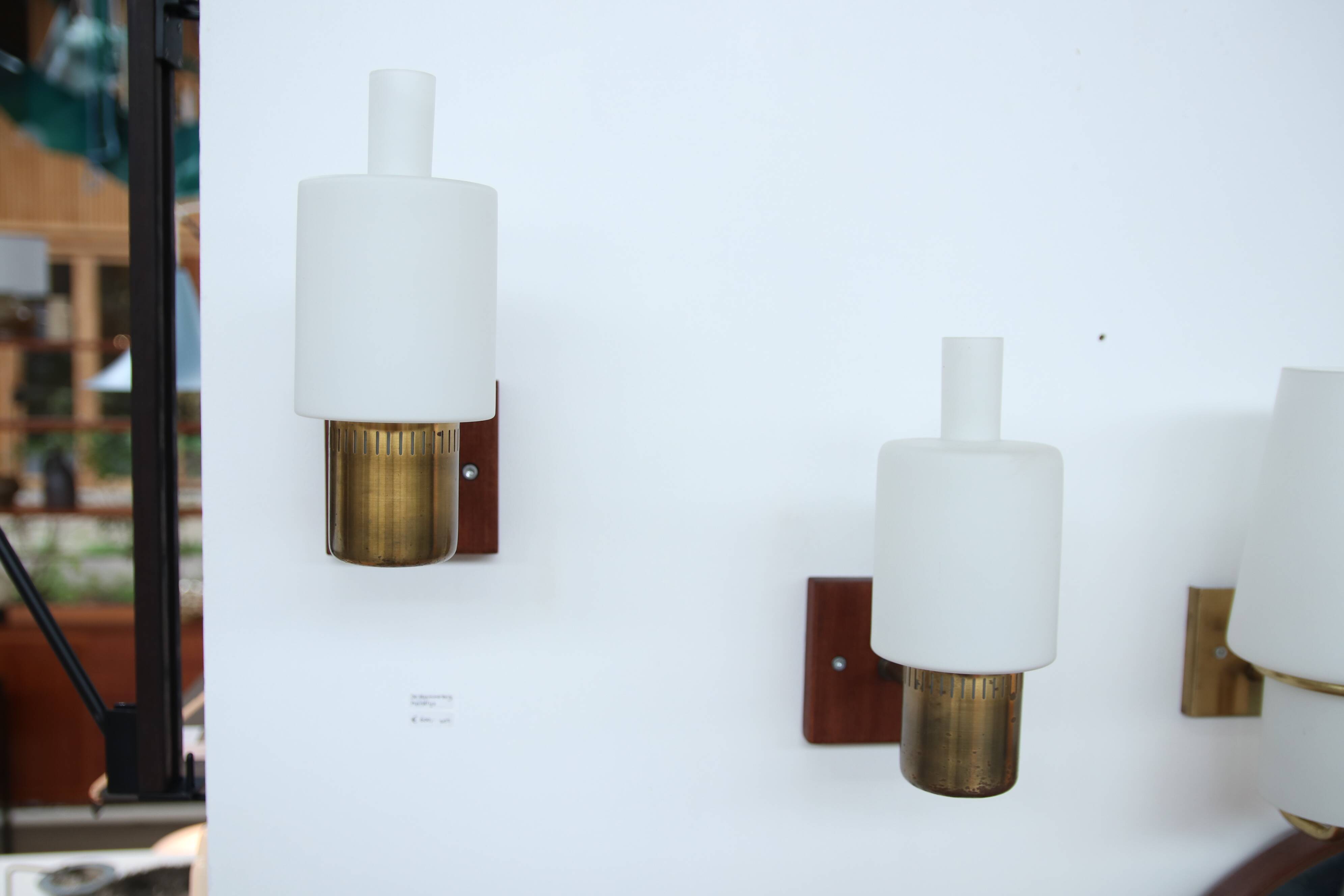 Set of two Jo Hammerborg Nordlys wall lamps, Danish design 1962