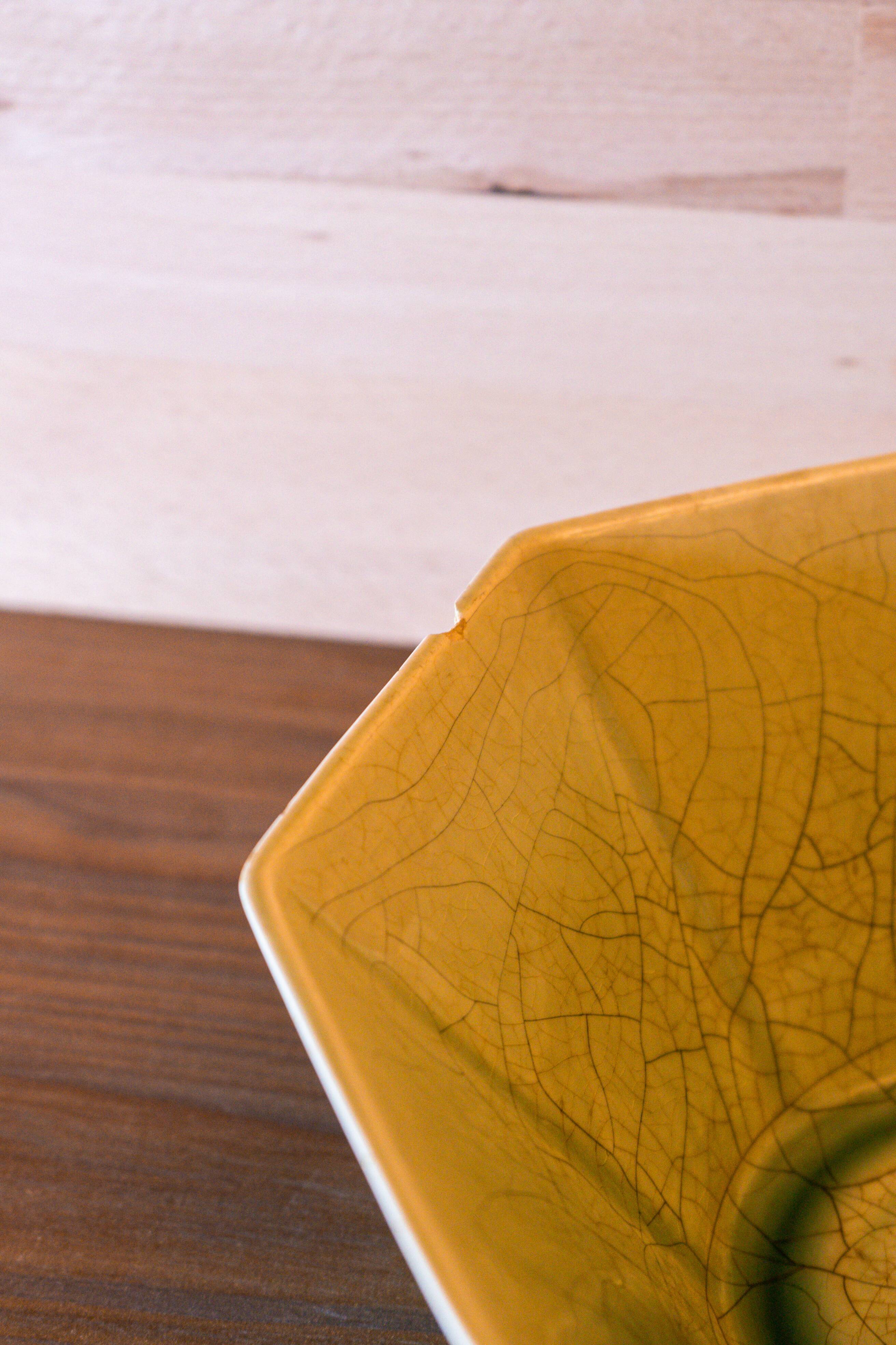 Beautiful emerald green salad bowl in Charolles faince