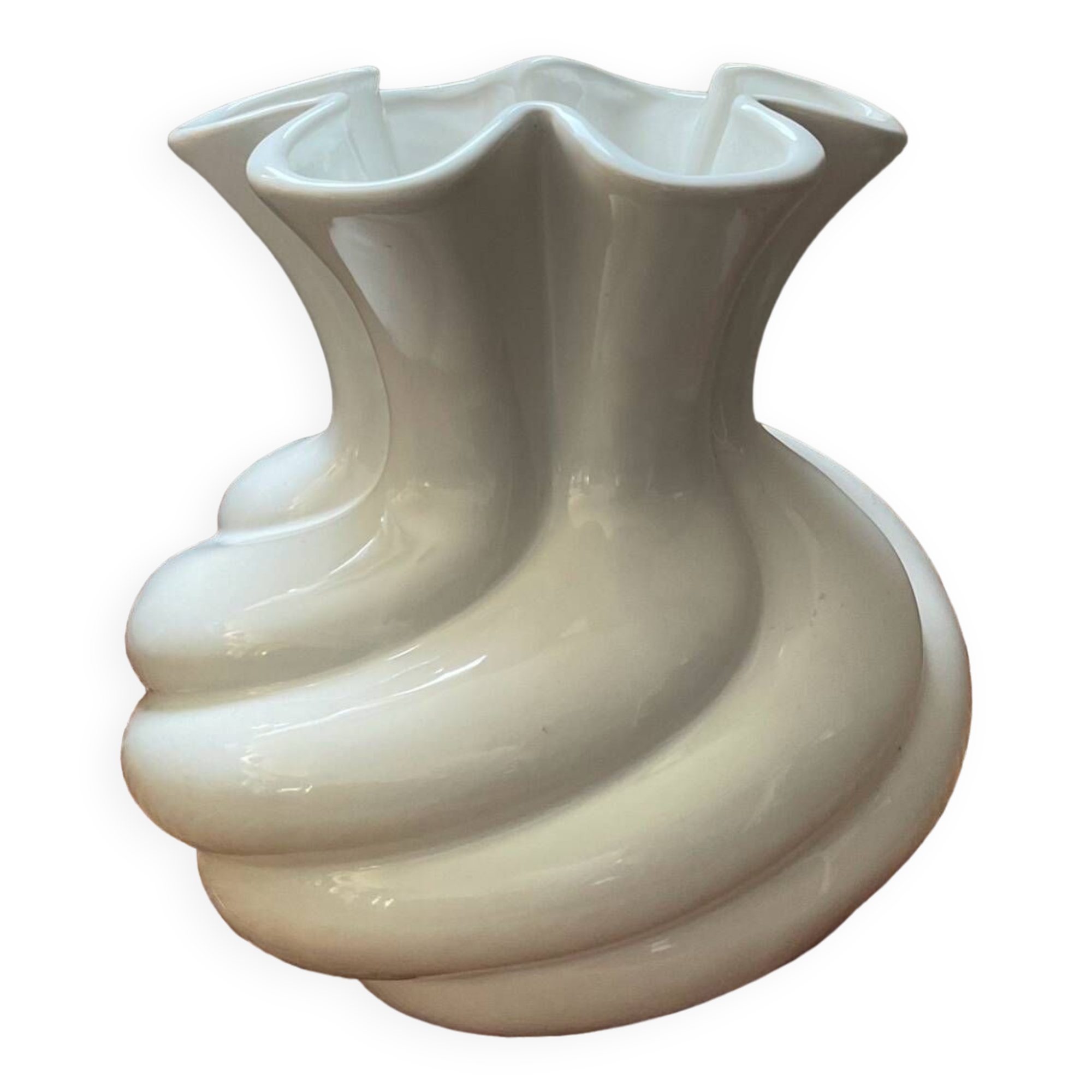 Vintage twisted porcelain vase