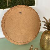 Vintage mirror in round rattan