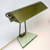 Mid-Century Modern Glass & Brass Table Lamp attributed to Pietro Chiesa, 1950s