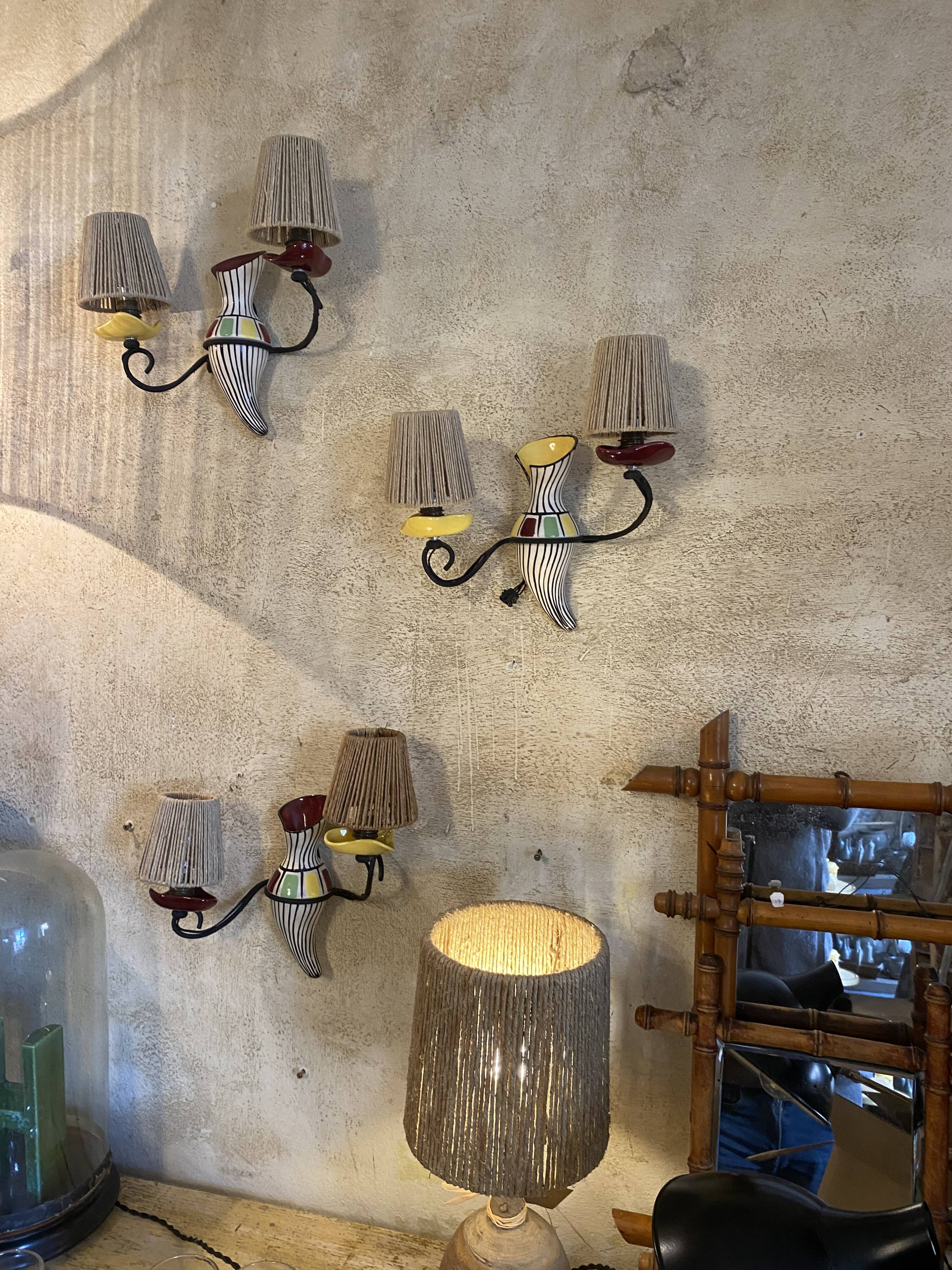Vintage ceramic wall lights