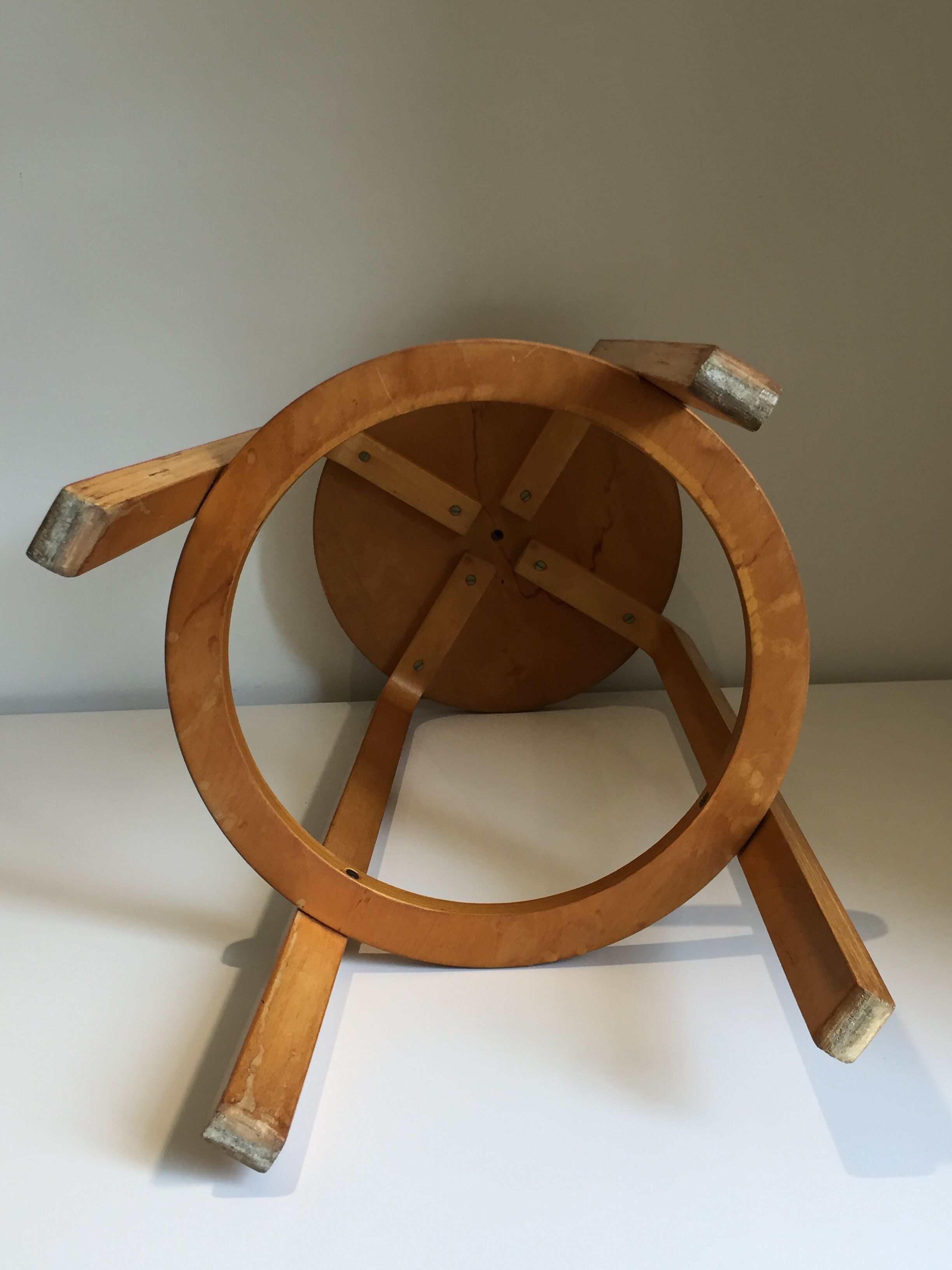 Scandinavian wooden top stool