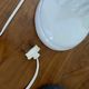 White ceramic lamp and opaline globe woman art deco art nouveau