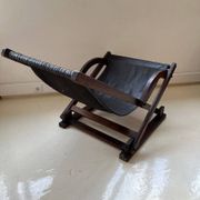 Vintage leather sling chair, 1980s