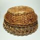 Vintage round wicker basket
