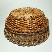 Panière ronde en osier vintage