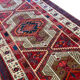 Tapis rouge vintage persan hamedan 1930 coureur tribal tissé à la main 99x337cm