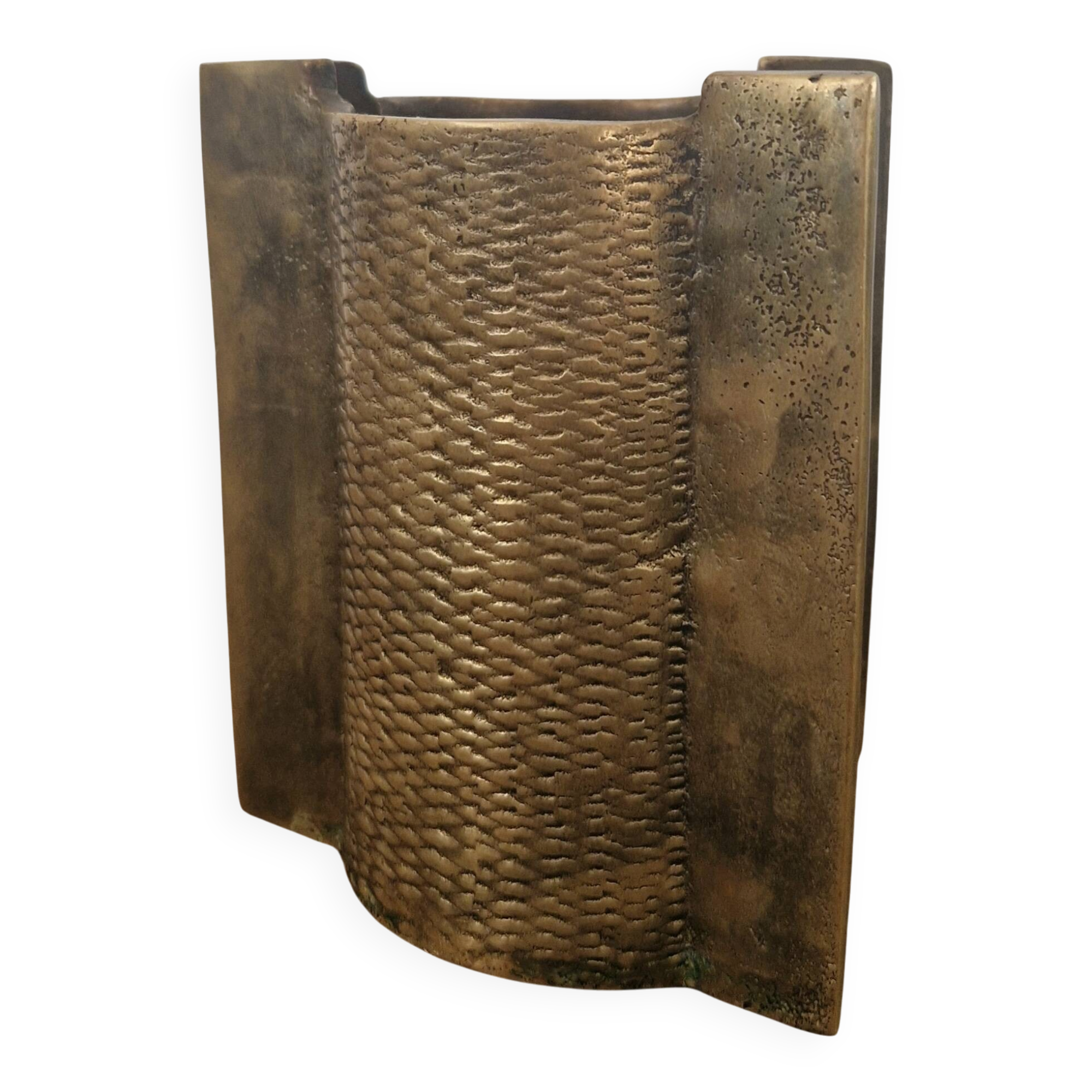 Bougeoir brutaliste'60-'70  en bronze ciselé