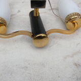 Applique double bras vintage noire et dorée