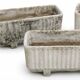 3 large rectangular stone planters