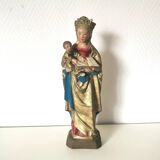 large statue of the Virgin and Child in painted plaster