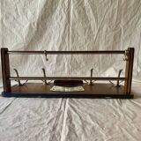 Art Deco wooden wall coat rack