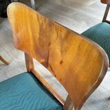 6 beech and teak chairs - Denmark 1940s