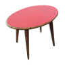 Table en bois et rotin peint