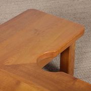 Solid oak coffee table in the style of Seltz, 1980.