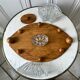 Wooden top and art deco glass 30s