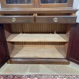 English walnut two-body library from the early 20th century.