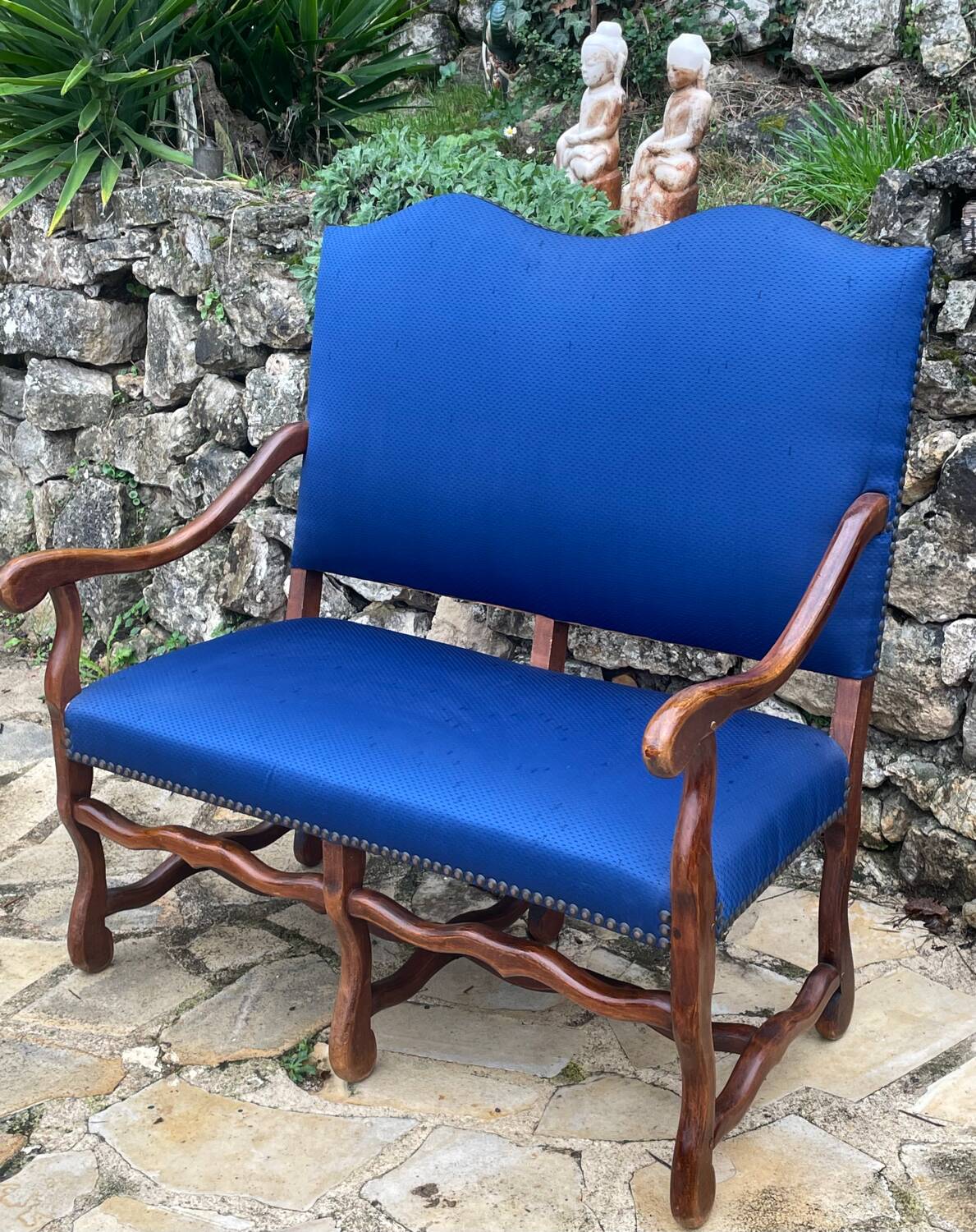 2-seater walnut bench