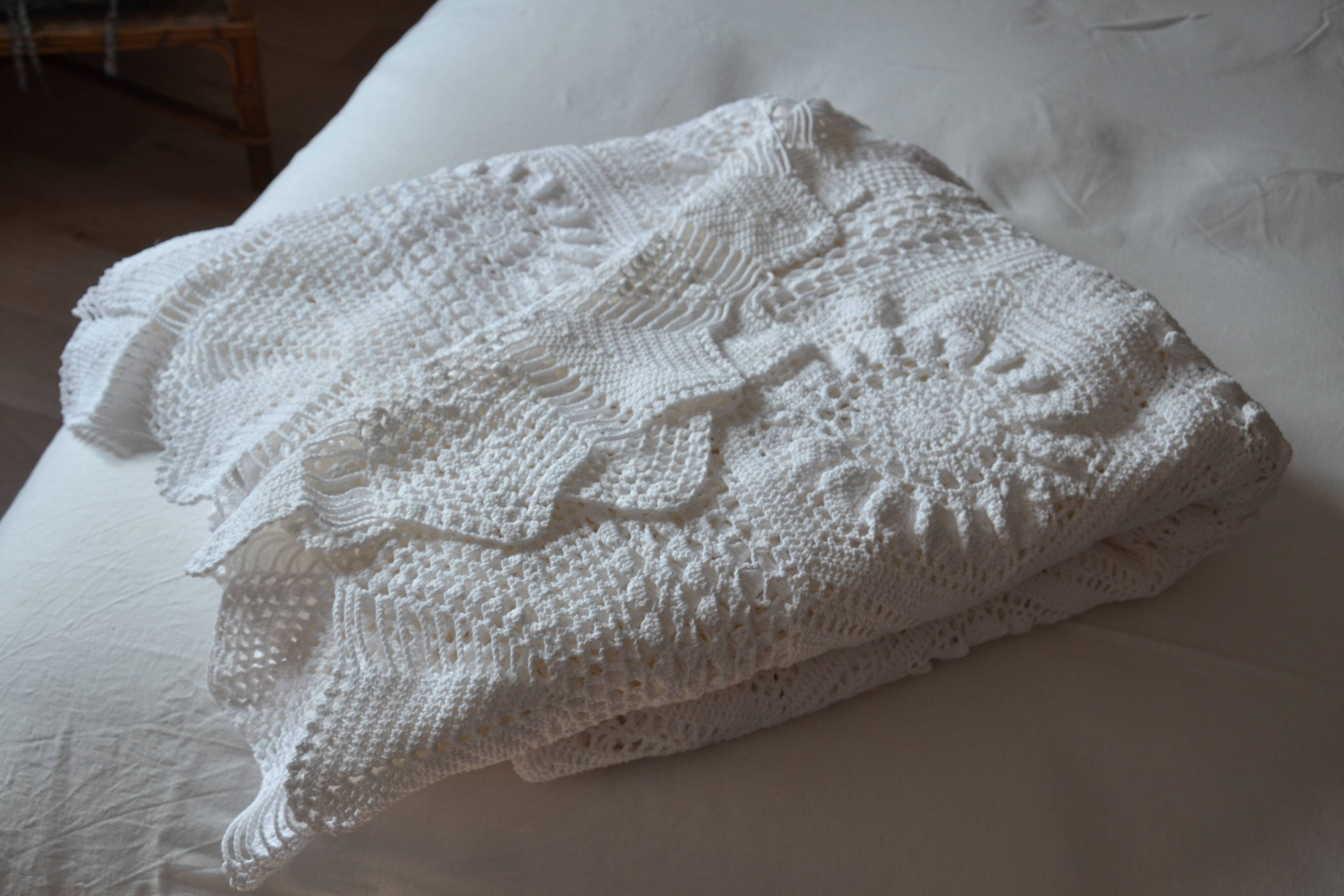 White crochet bedspread