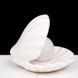 White Ceramic Shell Table lamp 1970s