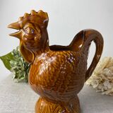 Poet Laval ceramic rooster pitcher