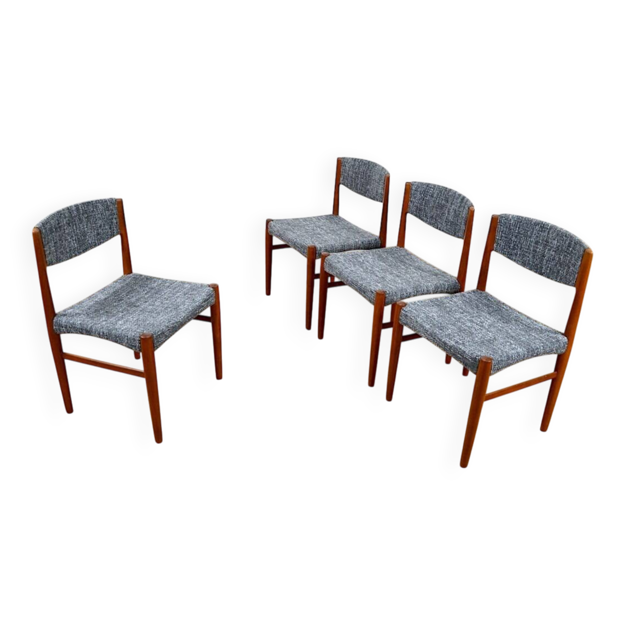 4 Vintage Scandinavian Chairs 1960 Glostrup Edition