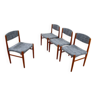 4 Chaises Scandinaves Vintage 1960 Édition Glostrup