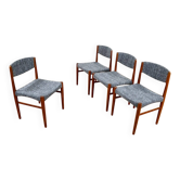 4 Chaises Scandinaves Vintage 1960 Édition Glostrup