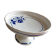 Cup on foot in white ceramic and blue flowers / vintage 50-60 years